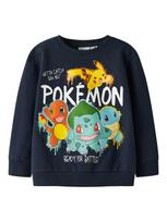 NAME IT Megztinis be užsegimo 'NMMNoa Pokemon' tamsiai mėlyna / turkio spalva / geltona / oranžinė