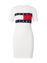 Tommy Jeans Megzta suknelė tamsiai mėlyna jūros spalva / raudona / balta