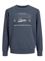 Jack & Jones Junior Megztinis be užsegimo tamsiai mėlyna jūros spalva / bazalto pilka / balta