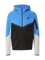 Nike Sportswear Džemperis 'Tech Fleece' azuro spalva / šviesiai pilka / juoda