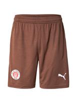 PUMA Sportinės kelnės 'FC St. Pauli 25/26' tamsiai ruda / kraujo spalva / balta