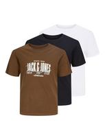 Jack & Jones Junior Marškinėliai 'JJAERO' šviesiai mėlyna / ruda / juoda / balta