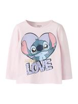 NAME IT Marškinėliai 'NMFANINA STITCH' opalo / šviesiai violetinė / rožių spalva / ryškiai rožinė spalva