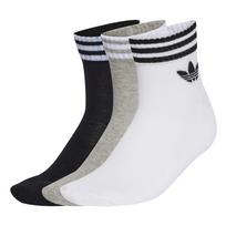 ADIDAS ORIGINALS Kojinės '3-Stripes Ankle 3 Pairs' margai pilka / juoda / balta