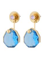 Swarovski Auskarai azuro spalva / auksas / purpurinė