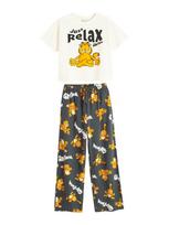 Cool Club Miego kostiumas 'GARFIELD' gelsvai pilka spalva / tamsiai pilka / oranžinė