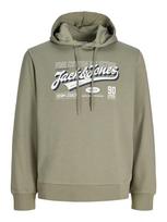 JACK & JONES Megztinis be užsegimo tamsiai mėlyna / nefrito spalva / balta
