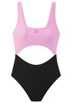 LASCANA ACTIVE Sportinis maudymosi kostiumėlis šviesiai violetinė / juoda