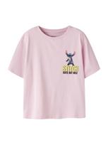 NAME IT Marškinėliai 'NKFJYNIN STITCH' tamsiai mėlyna / medaus spalva / ryškiai rožinė spalva