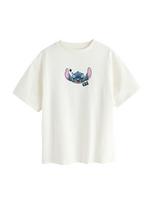Next Marškinėliai 'Lilo & Stitch' nebalintos drobės spalva / šviesiai mėlyna / rožinė / juoda