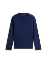 Tommy Hilfiger Underwear Ilga pižama tamsiai mėlyna jūros spalva / tamsiai mėlyna / raudona