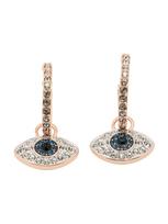 Swarovski Auskarai žalsvai mėlyna / auksas / skaidri spalva