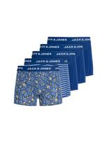 JACK & JONES Boxer trumpikės 'JACKEVIN' sodri mėlyna („karališka“) / šviesiai oranžinė / balta