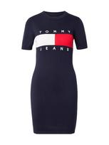 Tommy Jeans Megzta suknelė 'Tommy Flag Slim Mini' tamsiai mėlyna jūros spalva / raudona / balta