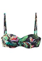 VENICE BEACH Bikinio viršutinė dalis šviesiai žalia / purpurinė / oranžinė / juoda