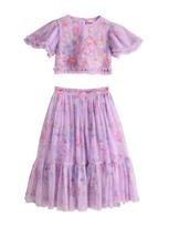 Next Rinkinys 'Lehenga' šviesiai mėlyna / žalia / levandų spalva / rožių spalva