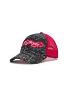Ed Hardy Kepurė pilka / raudona / juodo džinso spalva / balta