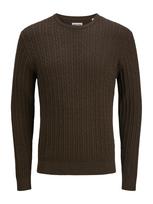 JACK & JONES Megztinis 'JJEEMIL' tamsiai ruda