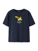 NAME IT Marškinėliai 'NKMJyk Pokemon' tamsiai mėlyna / ruda / geltona / balta