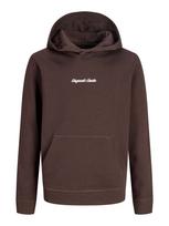 Jack & Jones Junior Megztinis be užsegimo 'JORNorrebro' šokolado spalva / balta