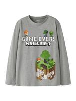 NAME IT Marškinėliai 'NKMAR MINECRAFT' margai pilka / žalia / juoda / balta
