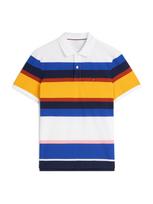 TOMMY HILFIGER Marškinėliai 'Regular Fit Stripe' mėlyna / nakties mėlyna / geltona / balta
