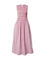 TOMMY HILFIGER Suknelė 'Stripe Smock Sleeveless Fit And Flare Maxi' tamsiai mėlyna / rožių spalva / šviesiai raudona