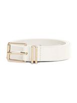 TOMMY HILFIGER Diržas 'Buckle Logo Keeper' vilnos balta
