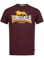 Lonsdale London Marškinėliai 'Holmpton' geltona / vyšninė spalva / balta