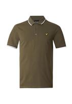 Lyle & Scott Marškinėliai alyvuogių spalva / balta