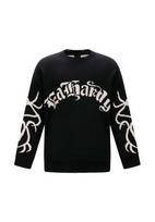Ed Hardy Megztinis 'Intarsien Tattoo Drache' juoda / vilnos balta