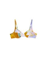 Desigual Bikinio viršutinė dalis garstyčių spalva / benzino spalva / levandų spalva / balta