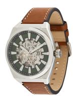 FOSSIL Analoginis (įprasto dizaino) laikrodis 'Everett' ruda (konjako) / tamsiai žalia / sidabrinė
