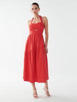 BWLDR Suknelė 'LANA MIDI DRESS' tamsiai oranžinė