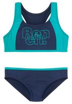 BENCH Bikinis tamsiai mėlyna / žalsvai mėlyna