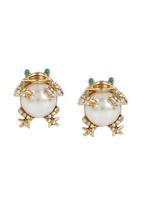 Betsey Johnson Auskarai 'Pearl Frog' auksas / perlų balta