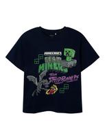 NAME IT Marškinėliai 'NKMJahi Minecraft' tamsiai mėlyna jūros spalva / pilka / žalia / balta