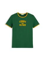 TOMMY HILFIGER Marškinėliai 'Varsity' garstyčių spalva / tamsiai žalia