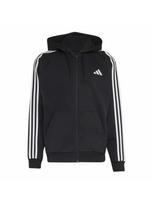 ADIDAS SPORTSWEAR Sportinis džemperis 'Essentials 3-Stripes Fleece Full-Zip' juoda / balta