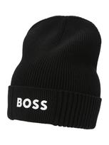 BOSS Megzta kepurė 'Asic' juoda / balta