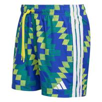 ADIDAS PERFORMANCE Maudymosi šortai 'Football-Inspired Graphic Swim Shorts 5' mėlyna / tamsiai geltona / smaragdinė spalva / balta