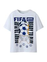 NAME IT Marškinėliai 'NKMAsekel Fifae' tamsiai mėlyna jūros spalva / garstyčių spalva / juoda / balta