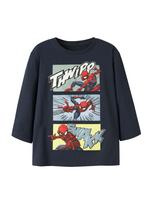 NAME IT Marškinėliai 'NMMJARL SPIDER' tamsiai mėlyna / šviesiai mėlyna / geltona / ugnies raudona