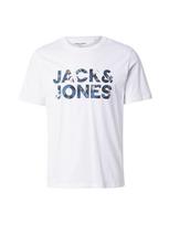 JACK & JONES Marškinėliai 'JJEBryan' safyro / tamsiai mėlyna / oranžinė / balta