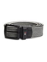 TOMMY HILFIGER Diržas 'Denton Braided Webbing Elastic' tamsiai mėlyna / balta