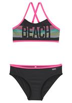 BENCH Bikinis šviesiai mėlyna / geltona / rožinė / juoda