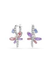Swarovski Auskarai opalo / purpurinė / pastelinė raudona / sidabrinė
