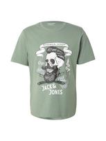 JACK & JONES Marškinėliai 'JORSHAPE' nefrito spalva / juoda / balta