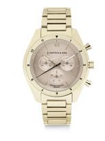 Kapten & Son Analoginis (įprasto dizaino) laikrodis 'Rise Small Light Gold Cream Steel' auksas / juoda