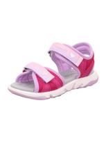 SUPERFIT Sandalai 'PEBBLES' levandų spalva / rožių spalva / rausvai raudona